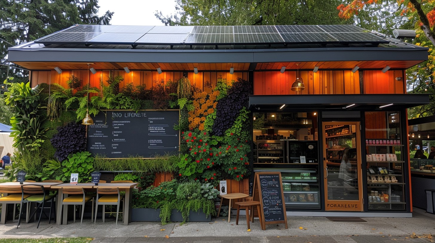 Free Eco-Friendly Cafe Exterior Image - Cafe, Sustainability, Modern ...