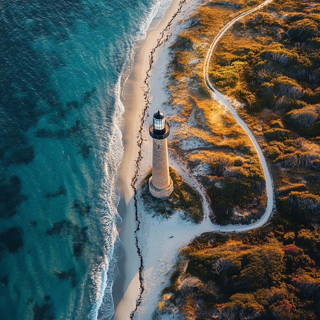 Free Coastal Lighthouse View Image - Lighthouse, Coastline, Aerial ...