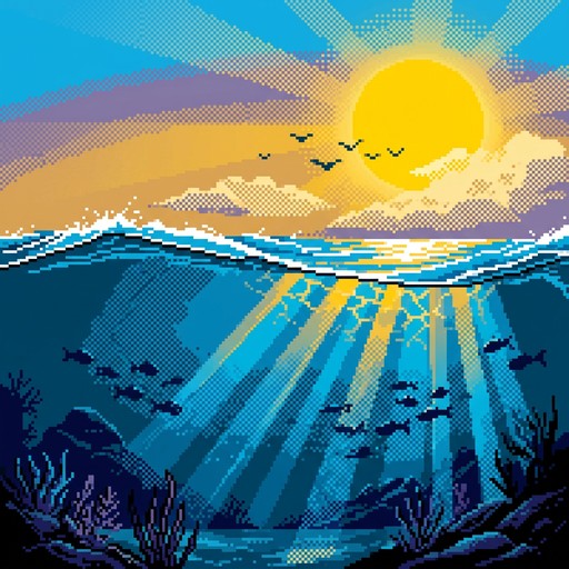 Free Pixel Ocean Sunset Image - Ocean, Pixel, Sunset | Download at ...