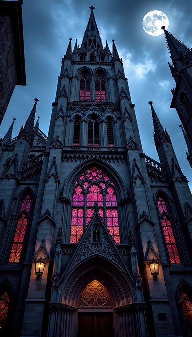 Free Moonlit Gothic Cathedral Image - Gothic, Cathedral, Spires ...