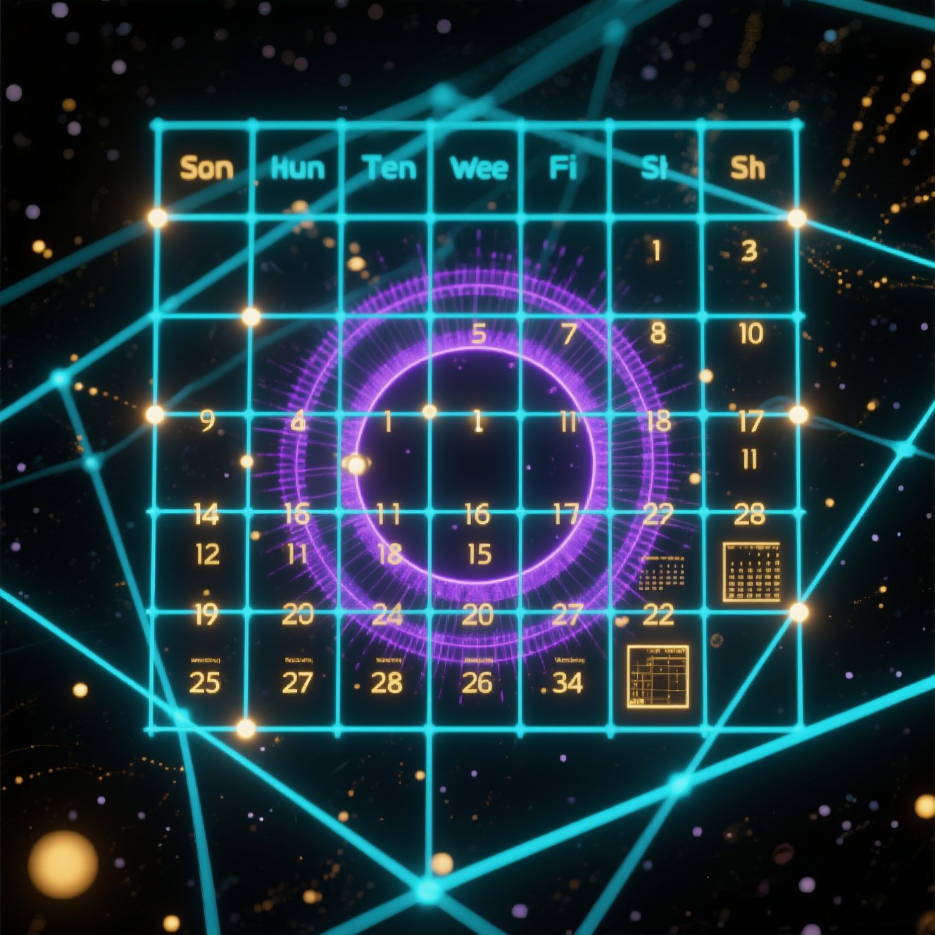 Free Cosmic Calendar Grid Image - Calendar, Cosmic, Futuristic ...