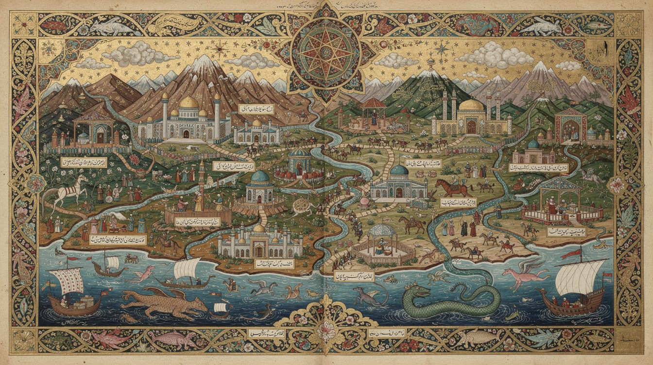 Free Persian Map Masterpiece Image - Persian, Miniature, Cartography ...
