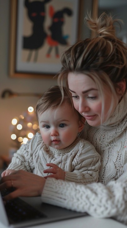 Free Mommy-baby bonding Image - Mother, Baby, Computer | Download at ...