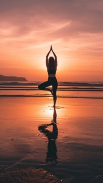 Free Sunset Yoga Pose Image - Sunset, Yoga, Beach | Download at StockCake