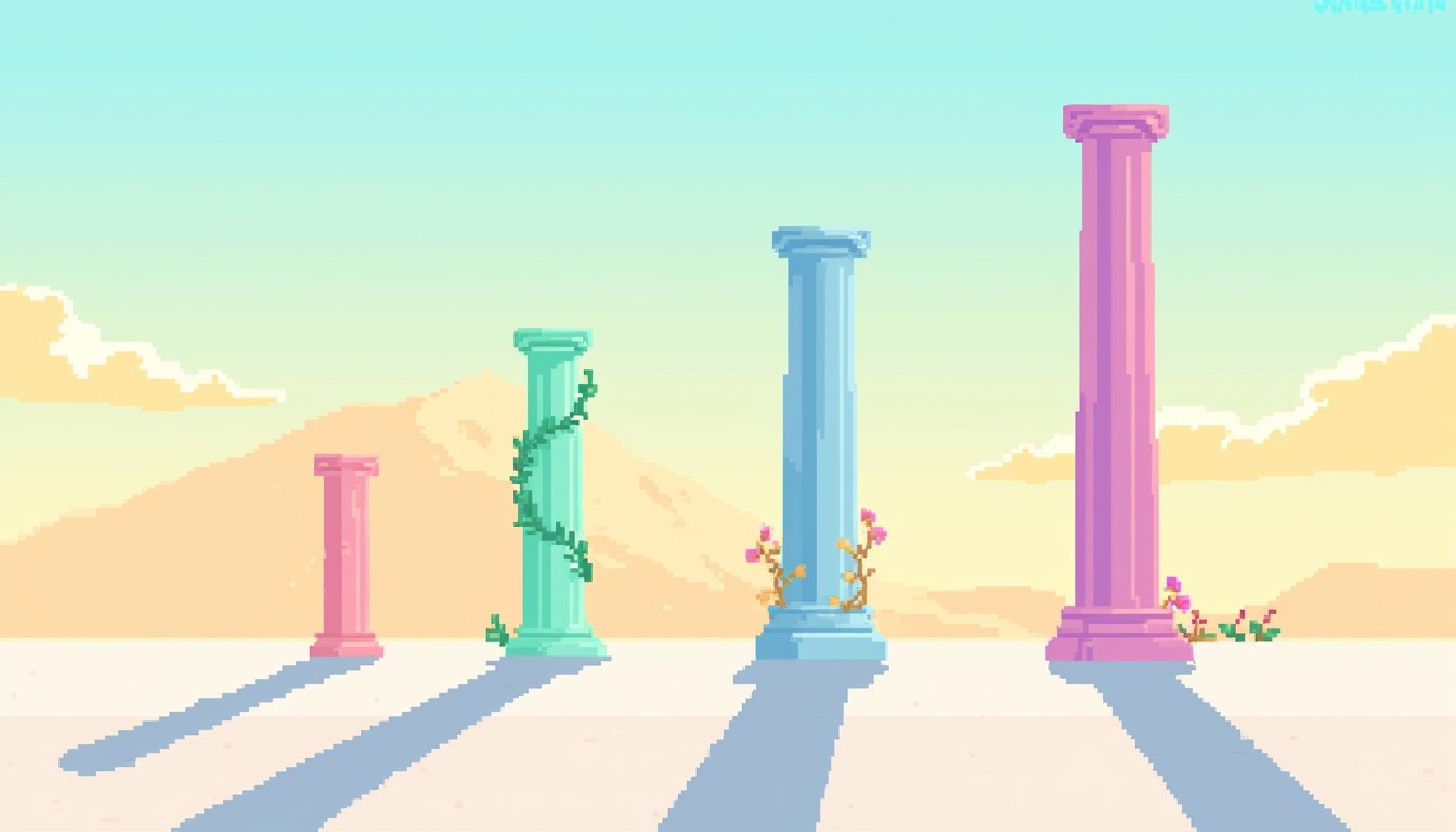 Free Pastel Pixel Pillars Image - Pixelart, Vaporwave, Columns ...
