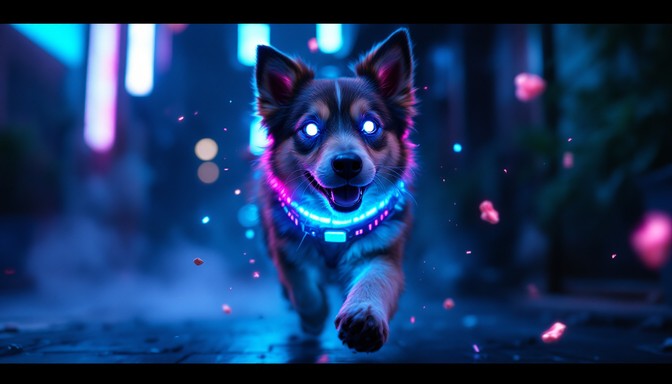 Perro Neon Free Neon Cyber Dog Image - Cyberpunk, Neon, Dog | Download at StockCake