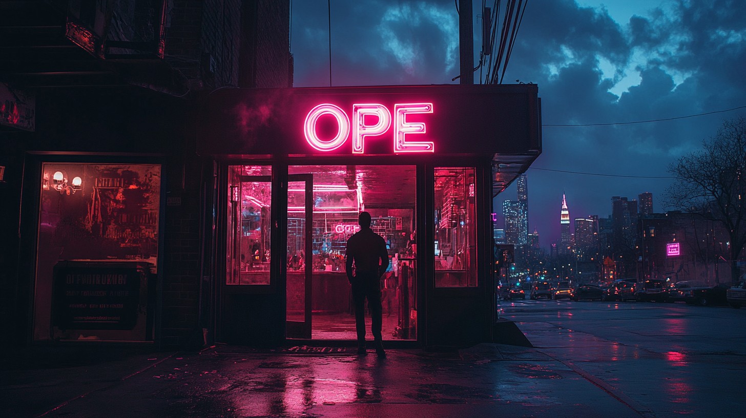 Storefront Night Texture Free Neon-lit storefront night Image - Neon, Nighttime, Wet | Download ...