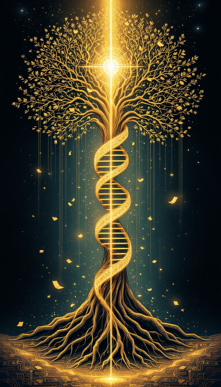 Free DNA Tree Illuminated Image - Dna, Tree, Golden | Download at StockCake