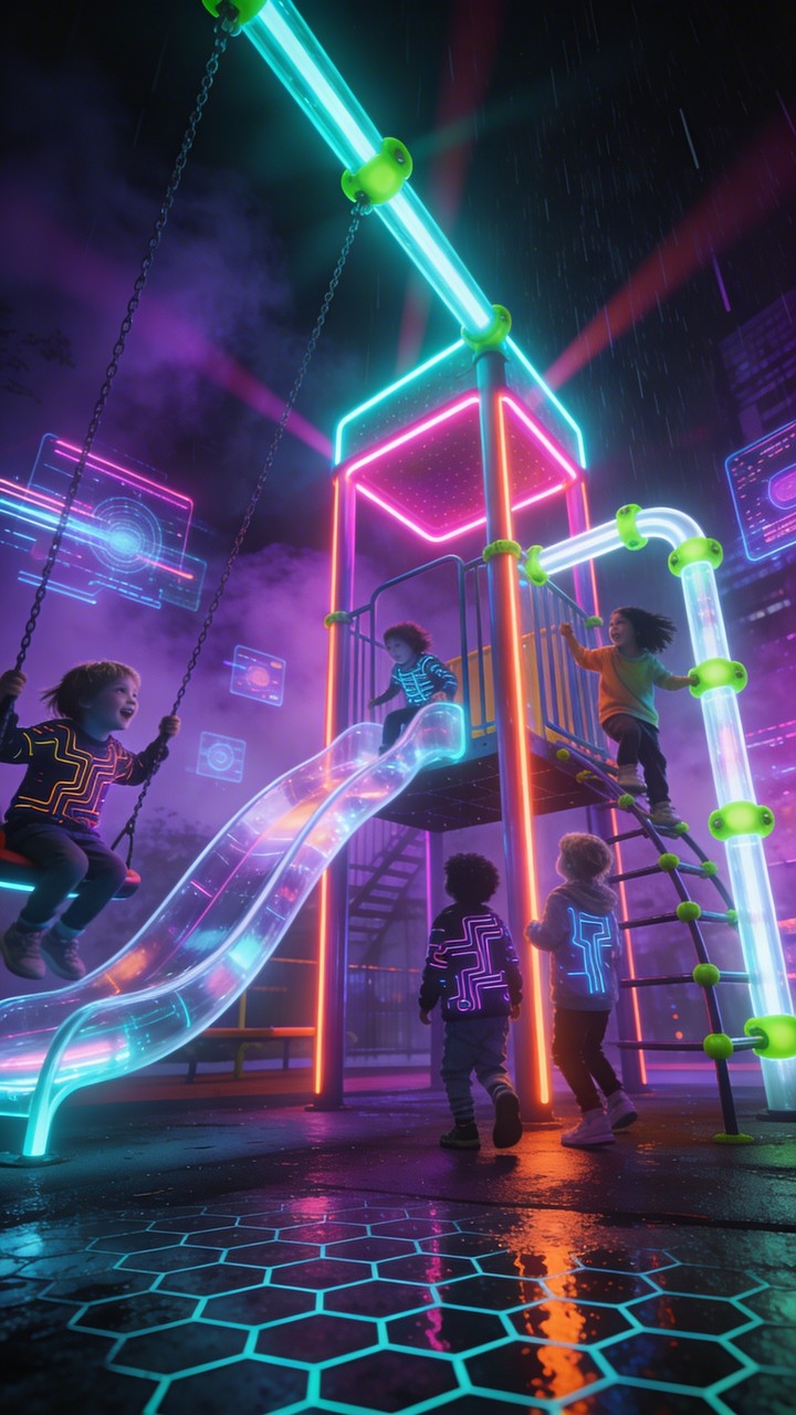 Free Neon Playground Dreams Image - Cyberpunk, Neon, Playground ...