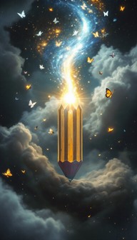 Free Magical Pencil Dreams Image - Pencil, Butterfly, Crystal ...