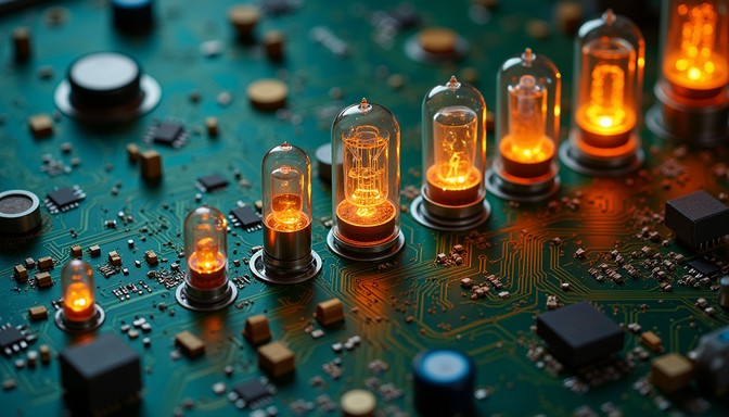 Free Illuminated vacuum tubes Image | Download at StockCake