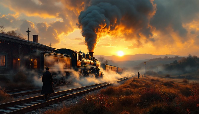 Free Steam Train Sunset Image - Locomotive, Train, Steam | Download at ...