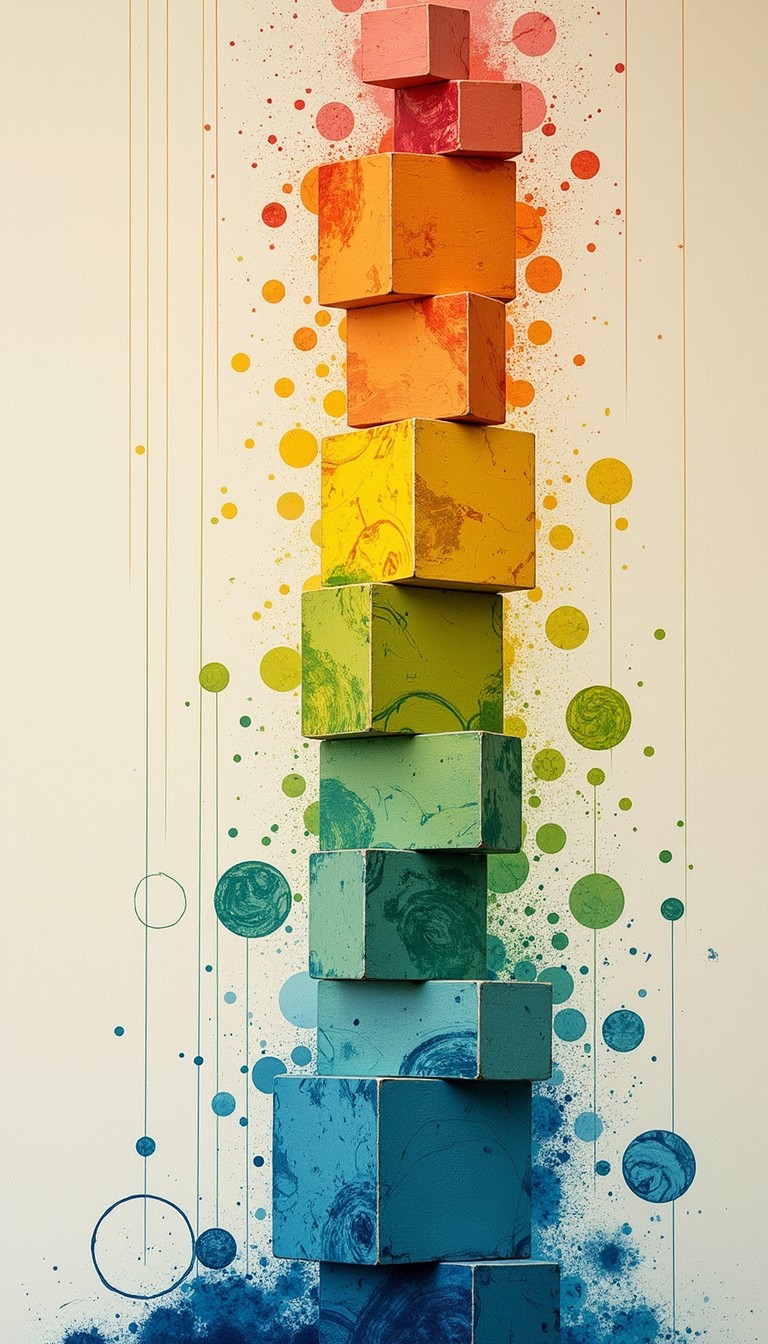 Free Colorful Stacked Geometry Image - Abstract, Geometric, Cubes ...