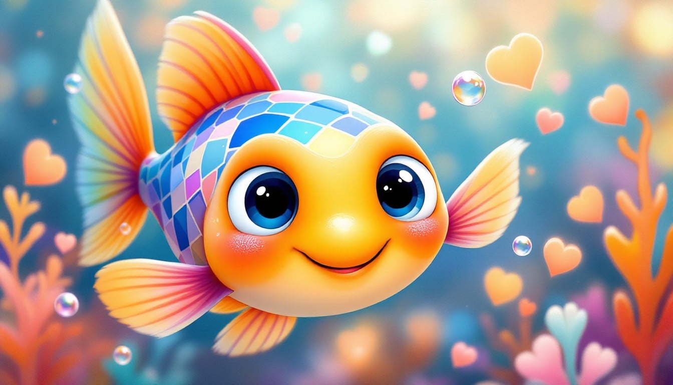 Free Smiling Rainbow Fish Image - Fish, Underwater, Cartoon | Download at  StockCake