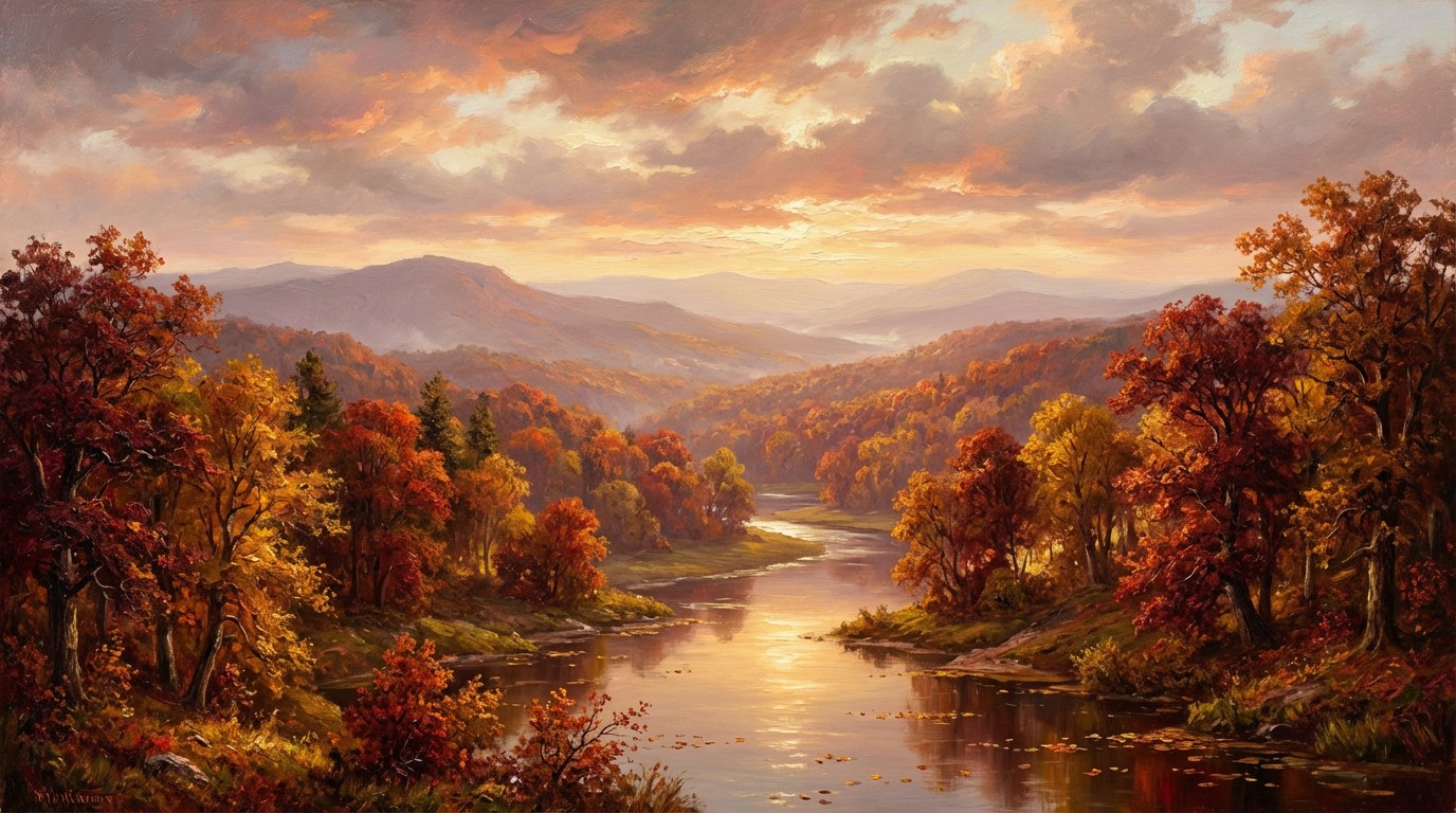 Free Autumn Valley Sunset Image - Autumn, Valley, Landscape | Download ...