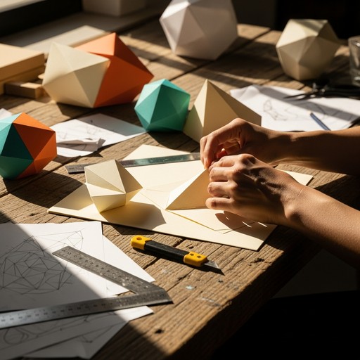 Geometric Handcraft Free Geometric Paper Crafting Image - Geometric, Paper, Sculpture ...