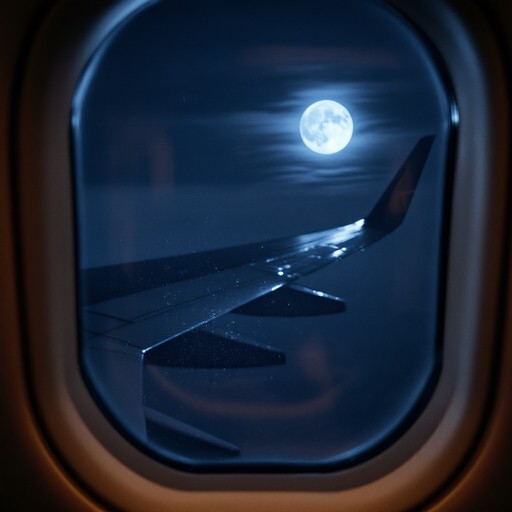 Free Moonlit Flight Window Image - Airplane, Window, Moon | Download at ...