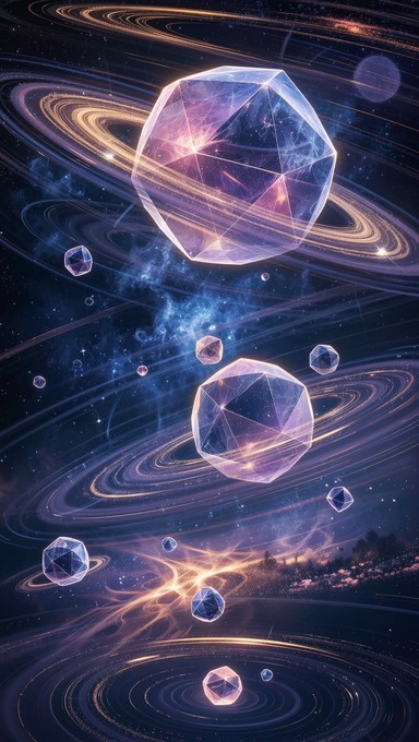Free Crystalline Cosmic Dance Image - Planets, Crystals, Geometric ...