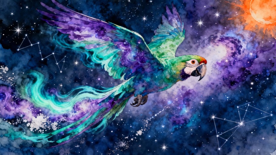 Free Cosmic Parrot Flight Image - Parrot, Cosmic, Space | Download at ...