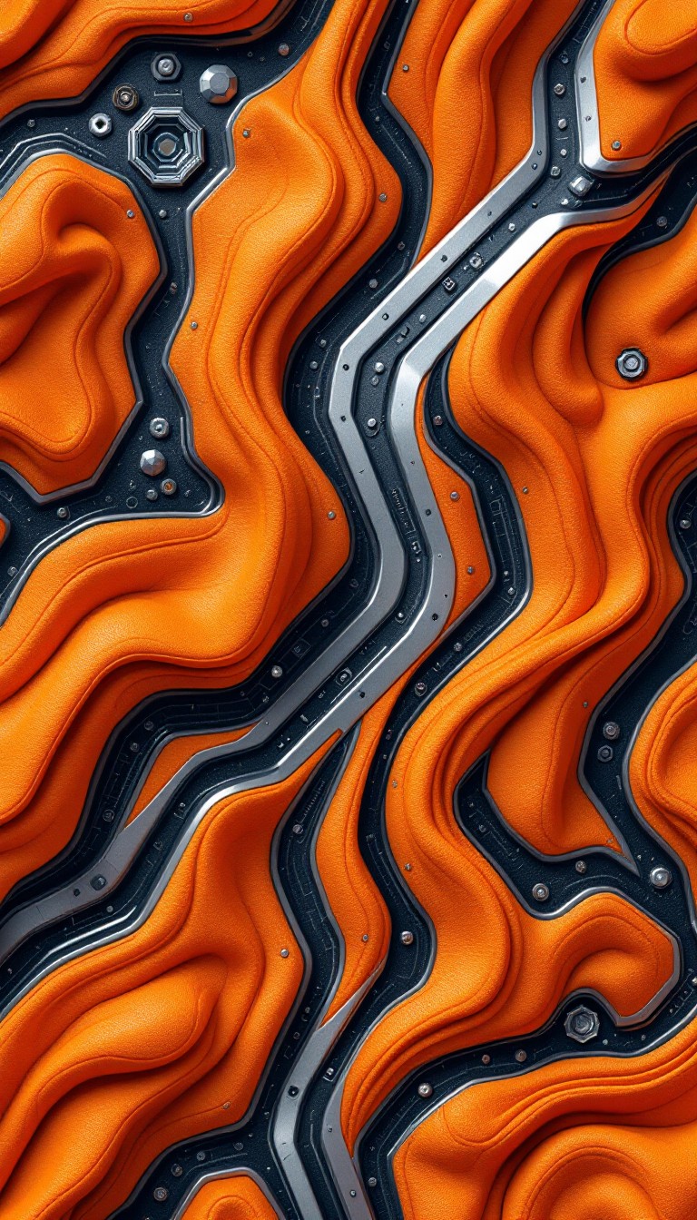 Free Flowing Orange Technology Image - Orange, Metallic, Waves ...
