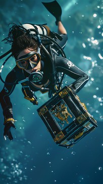Free Deep Sea Explorer Image - Diver, Ocean, Treasure | Download at ...