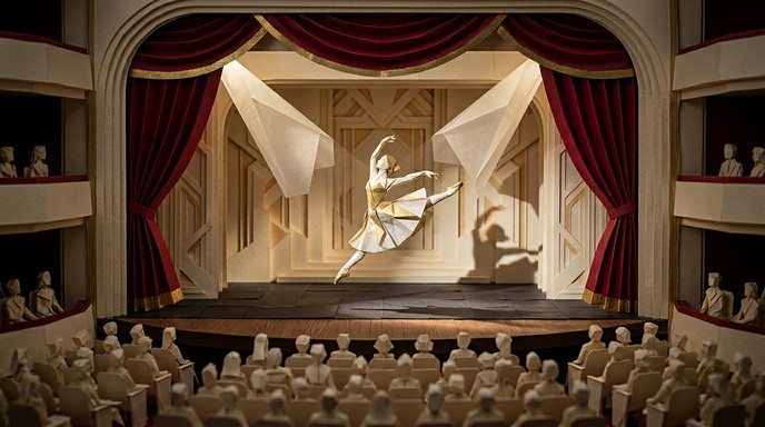 Free Paper Ballet Performance Image - Origami, Papercraft, Ballet ...