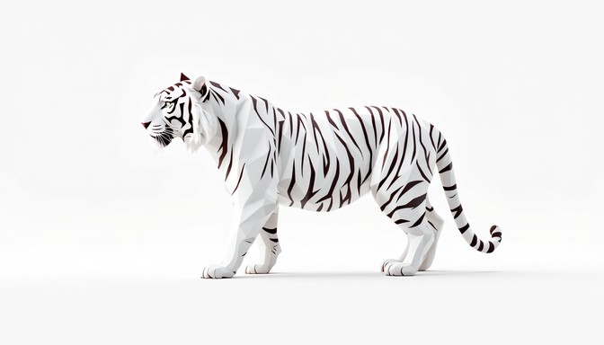 Tiger Balce Free Majestic White Tiger Image - Tiger, Geometric, Minimalist ...