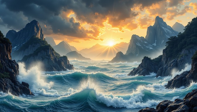 Calming Rough Sea Free Tempest Meets Tranquility Image | Download at StockCake