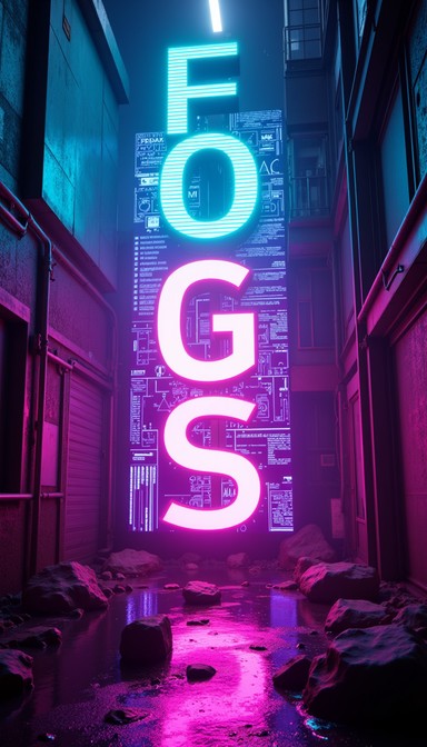 Fog Lettering Free Glowing FOGS Sign Image - Neon, Cyberpunk, Typography | Download ...