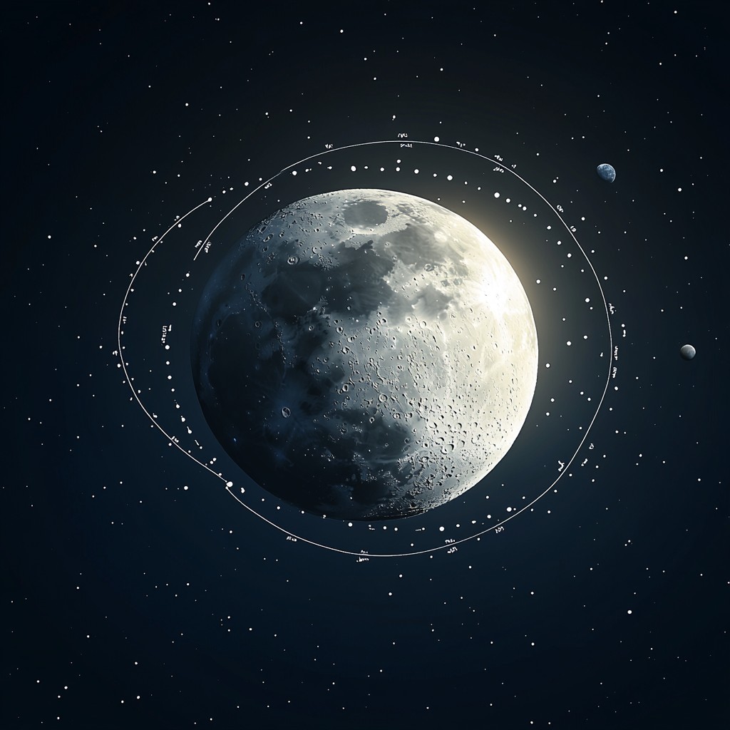 Moon Rotation Visualization Free Luminous Moon Orbit Image - Moon, Space, Orbit | Download at StockCake