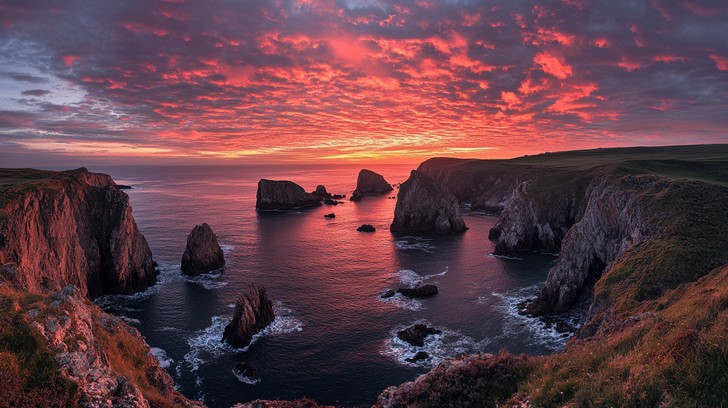 Free Sunset coastal view Image - Sunset, Ocean, Coastline | Download at ...