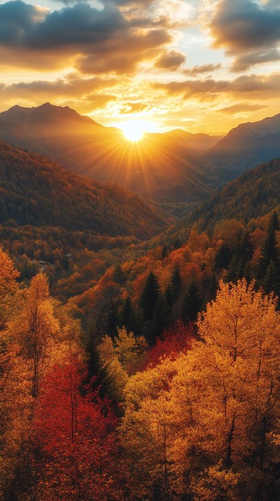 View Sun Fall Free Autumn Sunset View Image - Sunrise, Mountains, Autumn | Download ...