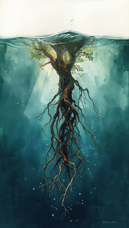 Free Underwater Root Transformation Image - Watercolor, Roots ...