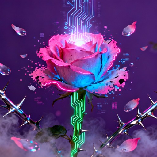 Free Digital Rose Glow Photo - Cyberpunk, Rose, Neon | Download at ...