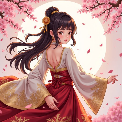 Free Cherry Blossom Maiden Image - Anime, Kimono, Sakura | Download at ...