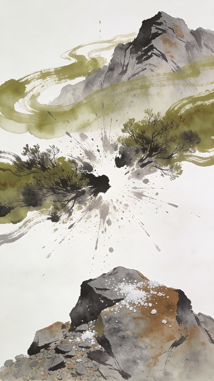 Free Nature's Explosive Collision Image - Watercolor, Abstract ...