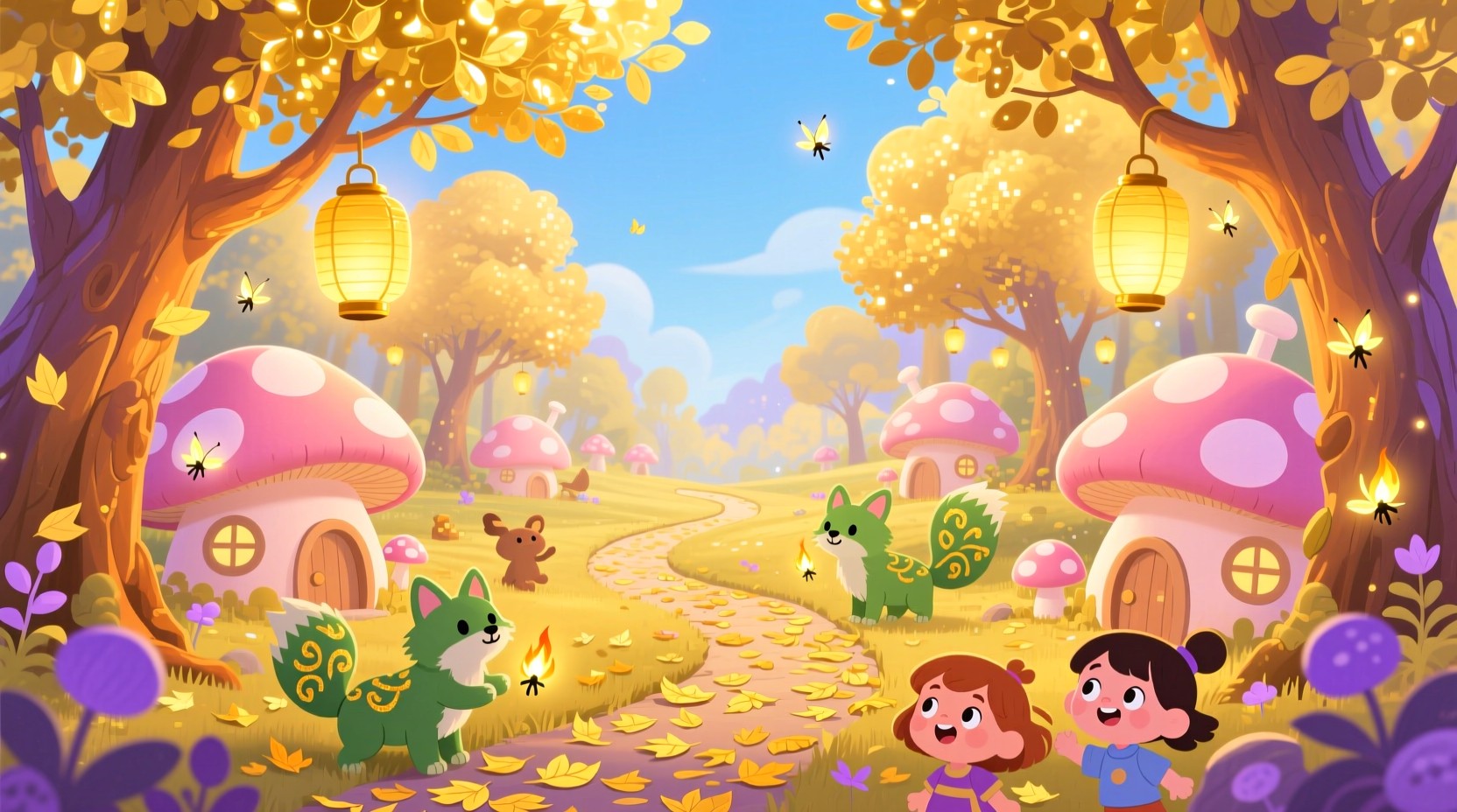 Free Enchanted Mushroom Forest Photo Magical Forest Golden