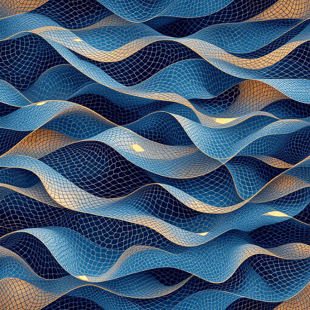 Free Flowing Aquatic Waves Image - Blue, Orange, Silver | Download at ...