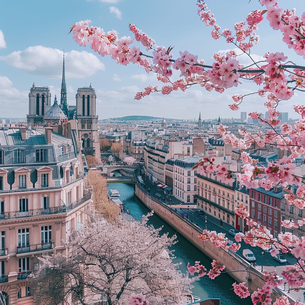 City In Spring Free Springtime Cityscape Bloom Image - Spring, Cherry Blossoms ...