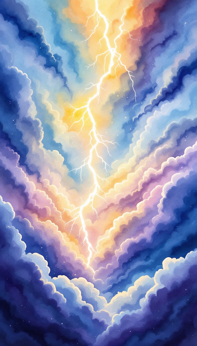 Free Lightning Pierces Sky Image - Lightning, Storm, Watercolor ...