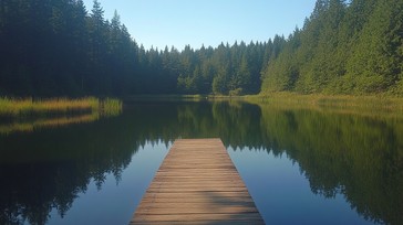 Free Serene Lake View Image - Lake, Jetty, Forest | Download at StockCake