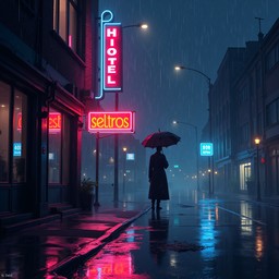 Free Neon Rain Silhouette Image - Rainy, Neon, Night | Download at ...