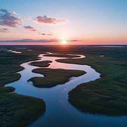 Marsh Riverside Background Image Free Sunset over marsh Image - Sunset, Marsh, Boats | Download at StockCake