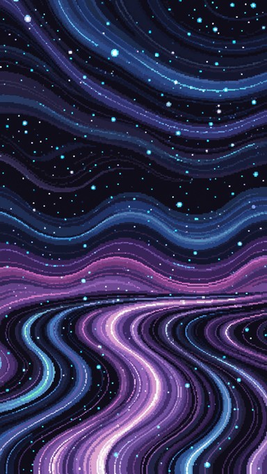 Free Cosmic Waves Flow Image - Pixel, Waves, Purple | Download at StockCake