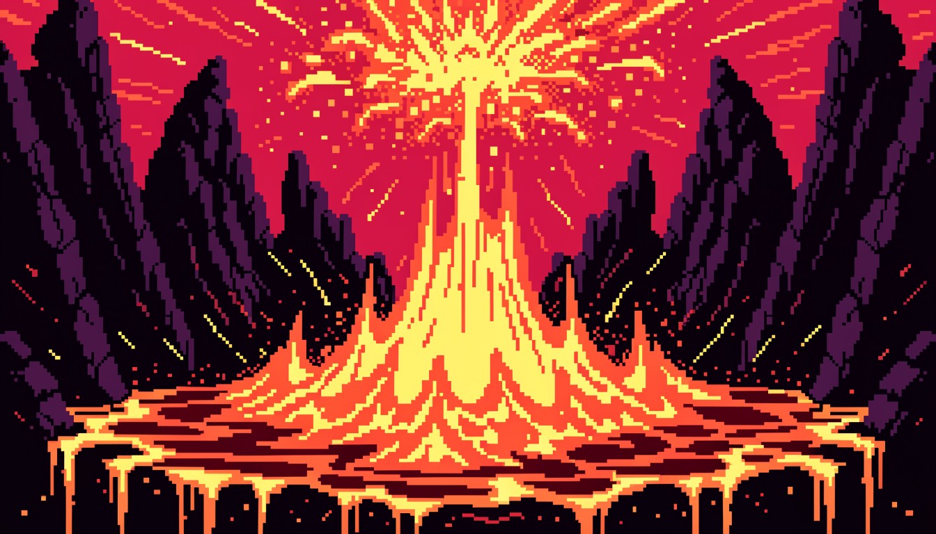 Free Volcanic Pixel Eruption Image - Lava, Eruption, Volcano | Download ...