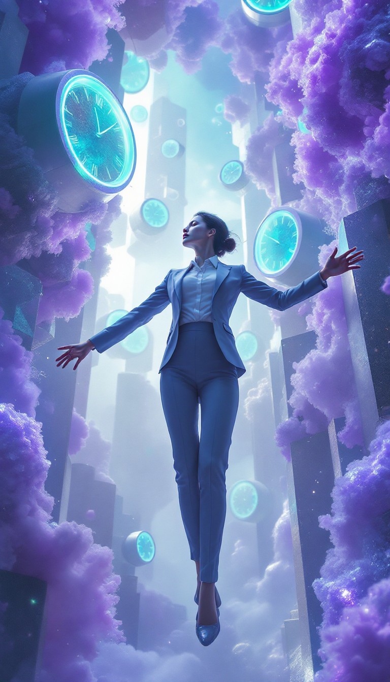 Transcending Floating Free Transcending Corporate Reality Image - Surreal, Floating, Purple ...