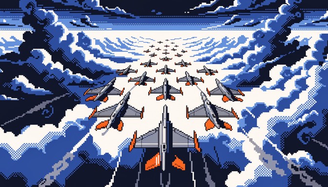 Free Pixel Jet Squadron Image - Pixel, Retro, Jets | Download at StockCake