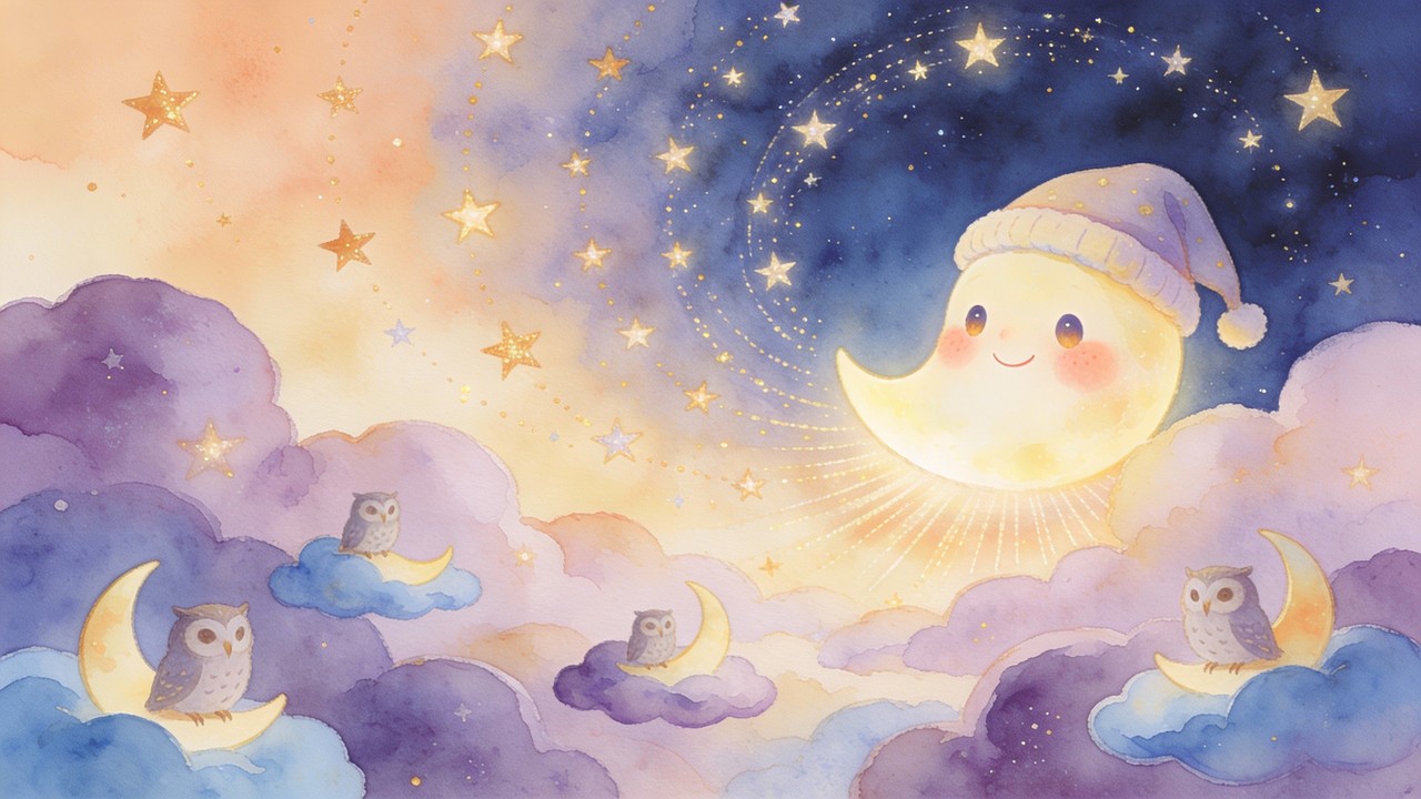Free Dreamy Moon Night Image - Moon, Stars, Watercolor | Download at ...