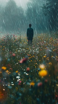 Free Rainy Flower Field Image - Rain, Field, Flowers | Download at ...