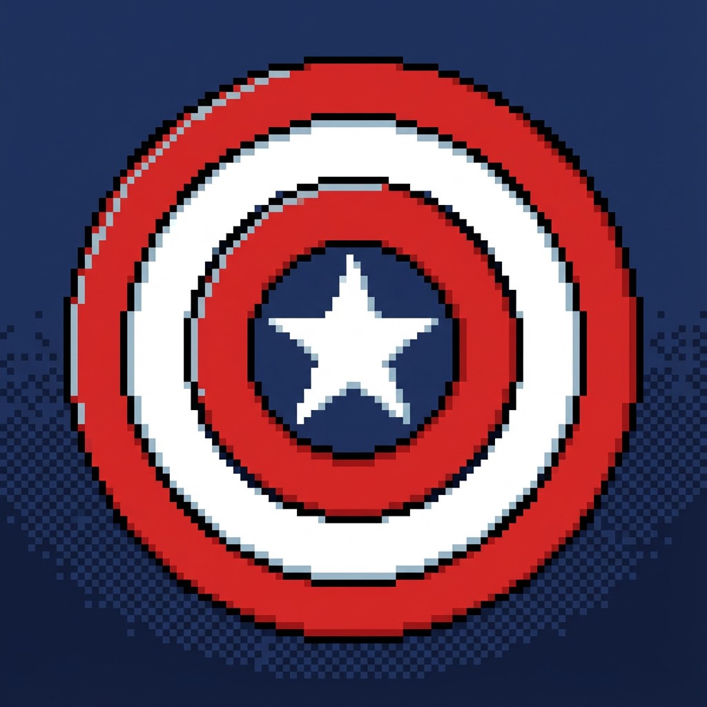Free Pixelated Patriotic Shield Image - Pixel, Art, Shield | Download ...
